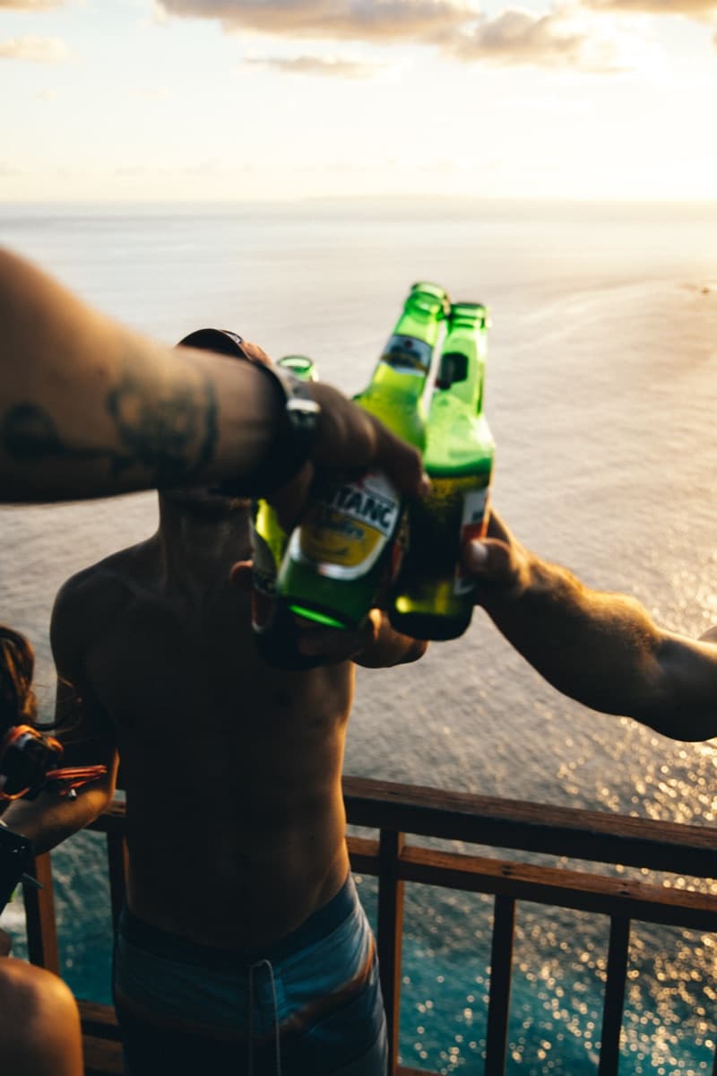 Sunset beers on the cliff in Bali